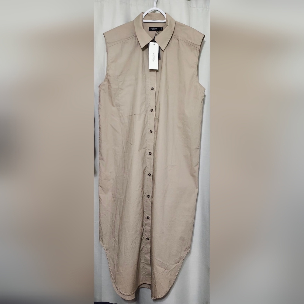 Soaked in Luxury Vesper Shirt Dress - Cobblestone Large
